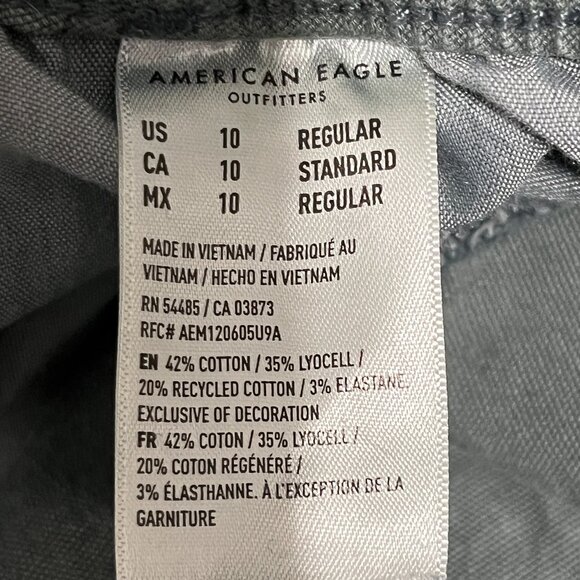 American Eagle Womens Canvas Cargo Pants 10 Green Grunge Normcore Utility Y2K - Picture 7 of 9